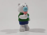 GANZ Webkinz White Polar Bear Eating Ice Cream Cone 2" Tall PVC Toy Figure