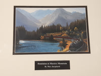 Max Jacquiard "Dominion at Massive Mountain" Canadian Pacific Railway Train 12 1/4" x 14 1/2" Framed Art Print