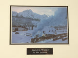 Max Jacquiard "Jasper in Winter" Canadian National Railway Train 13 1/2" x 16 1/8" Framed Art Print