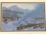 Max Jacquiard "Jasper in Winter" Canadian National Railway Train 13 1/2" x 16 1/8" Framed Art Print