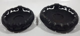 Black Painted Circular Shaped 4" and 4 3/4" Candle Holder Set Made in China