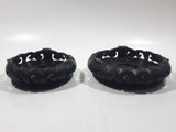 Black Painted Circular Shaped 4" and 4 3/4" Candle Holder Set Made in China