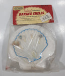 Vintage Seven Seas Gift Shoppe Newport, Oregon Natural Ovenproof Baking Shells For Baking & Serving Sea Food Dishes Set of 4 with Tooth Picks New in Package