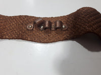 Vintage Brown Leather Kids Toy Dress Up Cowboy Belt with Bull and Flower Decor with Ammunition Bullet Holder Slots No Holster