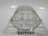 Vintage Footed 8 3/4" Long Glass Serving Dish with Center Lid