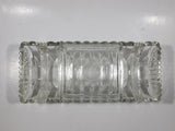 Vintage Footed 8 3/4" Long Glass Serving Dish with Center Lid
