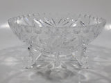 Vintage Star of David Pinwheel Crystal 5 3/4" Wide Tri-Footed Crystal Glass Candy Dish