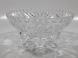 Vintage Star of David Pinwheel Crystal 5 3/4" Wide Tri-Footed Crystal Glass Candy Dish