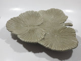 Vintage 1960s Jamar Mallory 10 3/4" x 11 1/2" Large Green Leaf Ceramic Serving Platter Dish