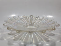 Vintage 1950s Federal Glass Clear Rainbow Iridescent Scalloped Celestial Pattern 9 1/2" Candy Dish Plate