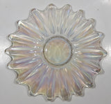 Vintage 1950s Federal Glass Clear Rainbow Iridescent Scalloped Celestial Pattern 9 1/2" Candy Dish Plate