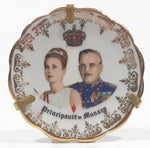 Vintage Principaute de Monaco Grace Kelly and Prince Rainier 2 1/8" Miniature Porcelain Plate Made in Monte Carlo