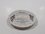 Vintage Giftcraft Mother Poem Flower Themed 3 1/4" Gold Trimmed Hand Painted Fine China Plate GE-343 / MF