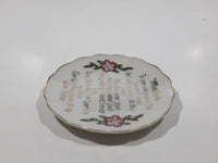 Vintage Giftcraft Mother Poem Flower Themed 3 1/4" Gold Trimmed Hand Painted Fine China Plate GE-343 / MF