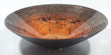 Orange and Black Circular Raised Texture 9 1/2" Painted Art Glass Bowl