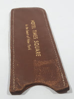 Vintage Hotel Times Square In the heart of New York 5" Long Brown Leather Comb Sleeve