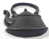 Vintage Teapot Tea Kettle 4 1/4" x 4 3/4" Cast Iron Wall Hanging Made in Taiwan