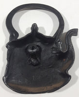 Vintage Teapot Tea Kettle 4 1/4" x 4 3/4" Cast Iron Wall Hanging Made in Taiwan