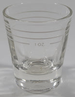 Vintage Dominion Glass 1 1/2 OZ Shot Glass Shooter with White Measuring Pour Lines