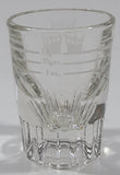Vintage Dominion Glass 1 1/2 OZ Heavy Shot Glass Shooter with White Measuring Pour Lines and Triple Crowns