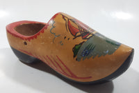 Vintage Holland Dutch Sailboat 7" Long Hand Painted Wood Clog Shoe
