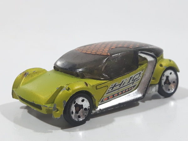 2004 Hot Wheels First Editions Hi I.Q. Satin Lime Green and Black Die Cast Toy Car Vehicle