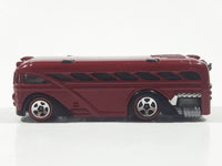 2005 Hot Wheels Red Lines Surfin' School Bus Metalflake Red Die Cast Toy Car Vehicle
