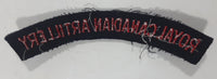 Royal Canadian Artillery Arched Shoulder Title Black with Red Letters 3/4" x 5" Fabric Patch Badge