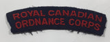 Royal Canadian Ordnance Corps 7/8" x 3 1/2" Arched Shoulder Title Fabric Patch Badge