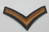 Vintage Navy Private First Class Rank Gold Thread Chevron on Dark Grey 2 3/4" x 4" Shoulder Fabric Patch Badge