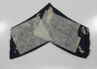 Vintage US Army Sergeant Rank Light Blue White Thread Chevrons on Dark Blue 4" x 5 3/4" Shoulder Fabric Patch Badge