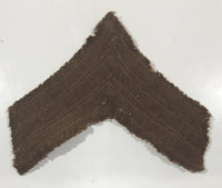 Vintage Canadian Army Sergeant Rank Light Brown Thread Chevron on Tan and Khaki 4 3/4" x 5 3/4" Shoulder Fabric Patch Badge