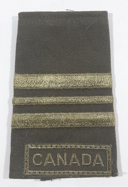 Vintage Canadian Army Three Stripes 2 3/4" 4 1/8" Shoulder Fabric Patch Badge