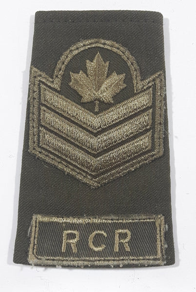 Vintage Royal Canadian Regiment RCR Three Chevrons NCO Sergeant 2 5/8" x 4 1/8" Shoulder Fabric Patch Badge