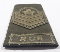 Vintage Royal Canadian Regiment RCR Three Chevrons NCO Sergeant 2 5/8" x 4 1/8" Shoulder Fabric Patch Badge