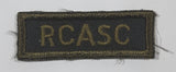 Vintage Royal Canadian Army Services Corps RCASC 3/4" x 2 1/4" Bar Shoulder Fabric Patch Badge