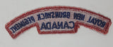 Vintage Royal New Brunswick Regiment Canada 1 3/8" x 5 1/4" Shoulder Fabric Patch Badge
