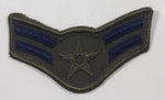 Vintage U.S. Air Force Airman First Class Olive and Blue 1 5/8" x 2 3/4" Fabric Patch Badge Insignia