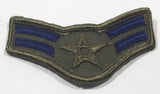 Vintage U.S. Air Force Airman First Class Olive and Blue 1 5/8" x 2 3/4" Fabric Patch Badge Insignia