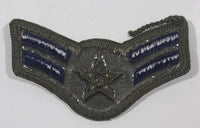 Vintage U.S. Air Force Airman First Class Olive and Blue 1 5/8" x 2 3/4" Fabric Patch Badge Insignia