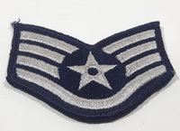 Vintage U.S. Air Force E-5 Staff Sergeant Silver and Blue 2 1/4" x 2 7/8" Fabric Patch Badge Insignia