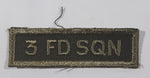 Vintage Royal Canadian Army 3 FD SQN 3rd Field Squadron 3/4" x 2 1/2" Bar Shoulder Fabric Patch Badge