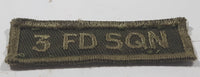 Vintage Royal Canadian Army 3 FD SQN 3rd Field Squadron 3/4" x 2 1/2" Bar Shoulder Fabric Patch Badge this