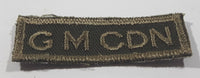 Vintage Royal Canadian Army G M CDN Genie Militaire Branch 3/4" x 2 1/4" Bar Shoulder Fabric Patch Badge