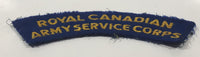 Royal Canadian Army Service Corps 1 1/4" x 4 3/4" Arched Shoulder Title Fabric Patch Badge