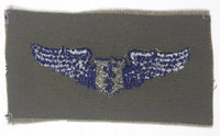 Vintage USAF US Air Force Flight Medic Dark Blue Thread Olive Green 2 1/8" x 3 3/4" Fabric Patch Badge Insignia