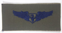 Vintage USAF US Air Force Flight Nurse Medic Dark Blue Thread Olive Green 2 1/8" x 4 3/8" Fabric Patch Badge Insignia