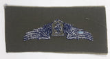 Vintage USAF US Air Force Flight Nurse Medic Dark Blue Thread Olive Green 2 1/8" x 4 3/8" Fabric Patch Badge Insignia
