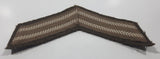 Vintage Canadian Army Corporal Rank Dull White Thread Chevron on Khaki and Dark Brown 3" x 5" Shoulder Fabric Patch Badge