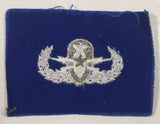 Vintage USAF EOD Explosive Ordnance Disposal White Thread Blue 2" x 2 3/4" Fabric Patch Badge Insignia